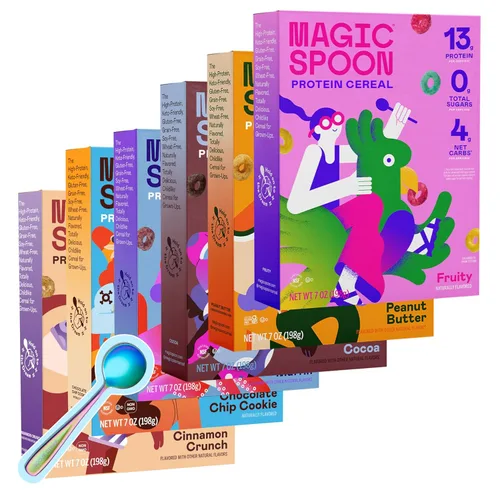 Vista 17 de Cereal Magic Spoon - Cereales Altos en Proteínas - Snacks Sin Azúcar y Comida para el Desayuno - Cereal Sin Granos y Sin Gluten - Snacks Saludables