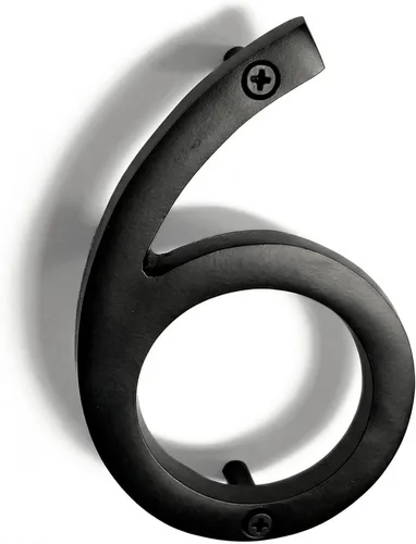 Vista 17 de NACH Números de casa flotantes, números de casa negros de aluminio de 4 pulgadas para exteriores - Número 0, números de puerta con accesorios