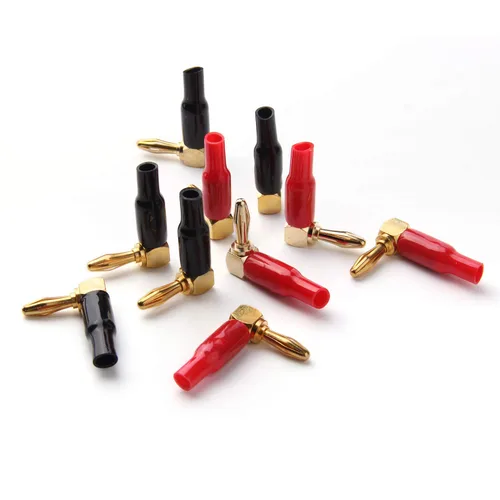 Vista 2 de HRLORKC Enchufes de altavoz de ángulo recto de 0.157 in/0.16 pulgadas, conector de 90 grados, conectores de plátano de ángulo recto para cable