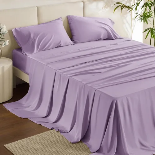 Vista 33 de Bedsure - Juego de sábanas tamaño individual, refrescantes, rayón derivado del bambú, transpirables y suaves, sábanas y fundas de almohada tipo