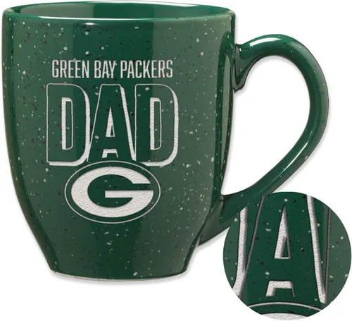 Vista 38 de Rico Industries NFL Football #1 Dad 16 oz Team Color Laser Engraved Ceramic Coffee Mug