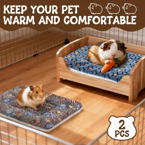 Vista 6 de 2 piezas de cama para conejillo de indias, colchón lavable para conejo pequeño, acolchado para animales pequeños, almohada para conejillo de indias