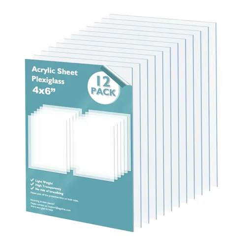 Vista 76 de Egofine Láminas de Plexiglás Láminas de Acrílico Paquete de 12 de 8.5x11'' 0.04 de Grosor Plástico Transparente Fundido Cristal Plexi Transparente