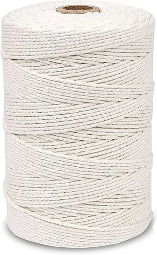 Vista 48 de Cordón de algodón para macramé, hilo torcido de 4 capas, cuerda de algodón natural, suministros perfectos de macramé, para hacer soportes colgantes