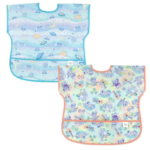 Vista 10 de Bumkins Disney - Babero de manga larga para bebé, de tela impermeable de manga larga, con bolsillo para atrapar migas, delantal ajustable