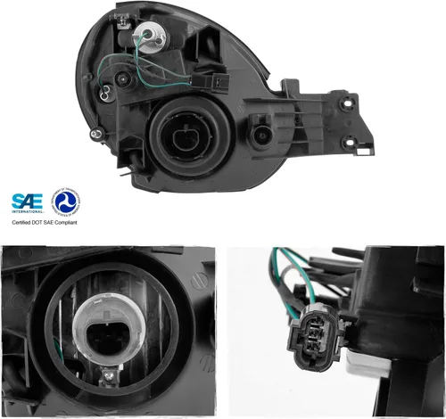 Vista 3 de AKKON - Para Subaru Impreza Outback 2002 2003/RS/TS/WRX (tipo halógeno) LED DRL Negro Faros Par