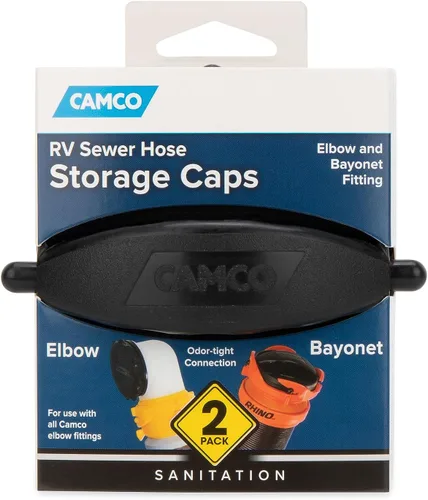 Vista 4 de Camco Rhino Flex Cap Bayoneta y Tapa de Codo - Sella ambos extremos de tu manguera de alcantarillado para formar una conexión hermética contra