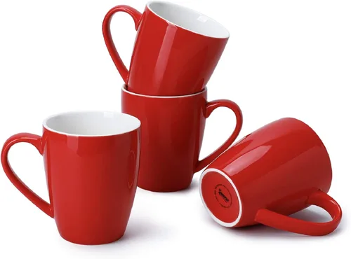 Vista 16 de Sweese - Tazas de porcelana para café - 16 onzas - Juego de 6, tazas para café latte, té caliente, capuchino, mocha, cacao, blanco