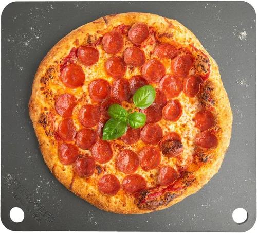 NerdChef - Piedra de acero para hornear pizza de alto rendimiento, fabricada en Estados Unidos (14.5 x 16 x 1/4 pulgadas), (0.25 pulgadas de grosor,