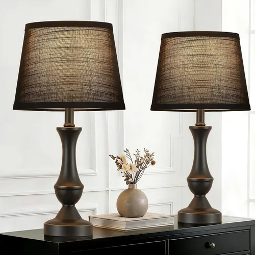 Vista 12 de Luvkczc Juego de 2 lámparas táctiles para sala de estar, lámparas de noche de 3 vías con pantalla de vidrio, color blanco lavado