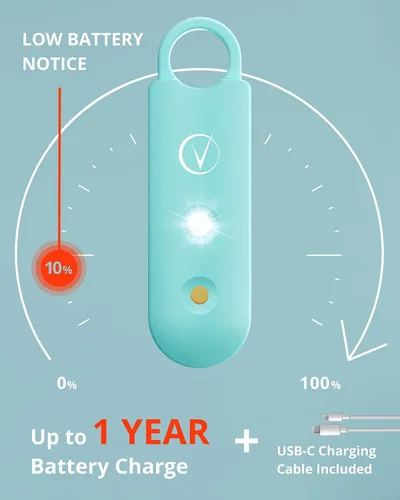 Vista 4 de Vantamo Alarma Personal para Autodefensa con Aviso de Batería Baja, Luz Estroboscópica y Altavoces Dobles Extra Fuertes de 130 dB, Juego de Llaveros