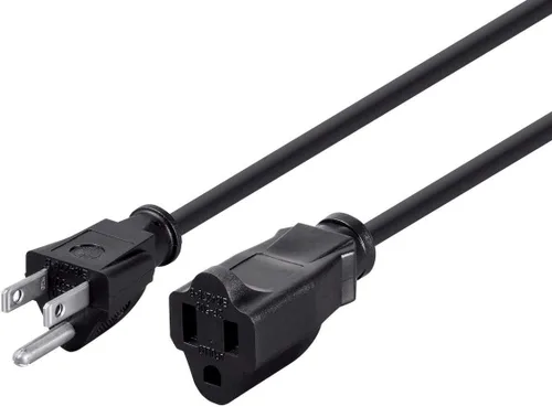 Vista 8 de Monoprice 105296 Cable de extensión de alimentación de 1 pie, 16 AWG, 13A (NEMA 5-15P a NEMA 5-15R), negro - 13A