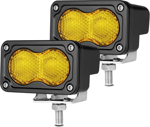 Vista 9 de Cápsulas LED ámbar, 2 unidades de luz de conducción de 40 W y 3 pulgadas, luz antiniebla ámbar, impermeable, para parachoques todoterreno, cubo