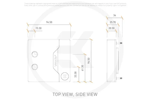 Vista 4 de EK WB EK-Quantum Velocity 2 CPU Bloque de agua 1700 D-RGB y EK-Cryofuel, paquete de refrigerante transparente, níquel/acetal