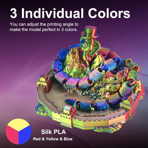 Vista 24 de ERYONE Filamento de ácido poliláctico (PLA) de seda para impresora 3D, de 1.75 mm +/- 0.03 mm, carrete de 1 kg (2.2 libras), verde esmeralda seda