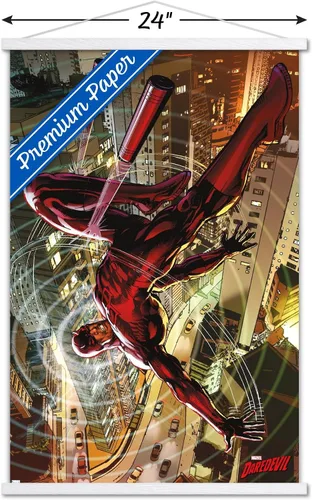 Vista 4 de Trends International Marvel Comics Daredevil - Póster de pared para cubierta de techo, 22.37 x 34.00 pulgadas, paquete de impresión premium y Juego
