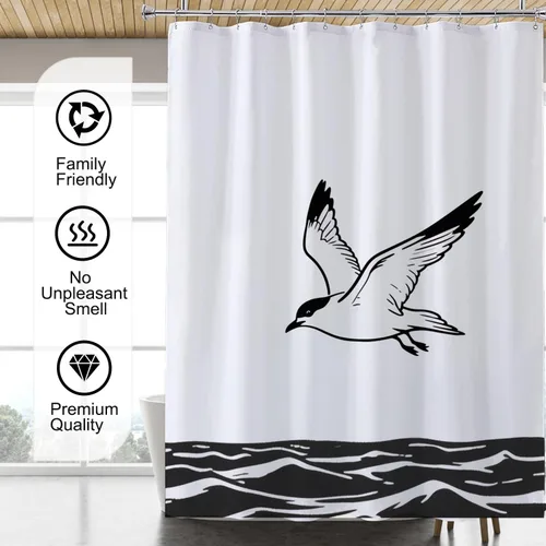 Vista 6 de LLSCL Forro de cortina de ducha de tela con imanes, calidad de hotel impermeable, 72 x 72 pulgadas, lavable a máquina