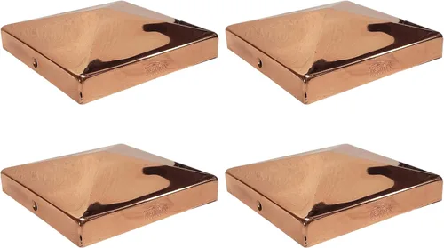 Vista 12 de Tapa de poste de pirámide de cobre macizo para postes de madera de 4 x 4 (3.5 x 3.5 pulgadas), cubierta de cobre real de calibre 20 de 0.031 in