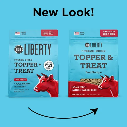 Vista 7 de BIXBI Liberty - Decoración de comida liofilizada para perros + golosina para perros, receta de carne, 4.5 onzas, 98% de carne y órganos, sin
