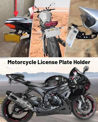 Vista 8 de MDPROMCP - Soporte de matrícula para motocicleta con eliminador de guardabarros y luz LED, soporte universal de aluminio CNC para placa de matrícula