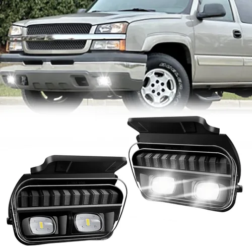 Vista 34 de Conjunto de luces antiniebla para Silverado 1999-2002 1500 2500/2001 2002 Silverado 1500HD 2500HD 3500/2000-2006 Tahoe Suburban 1500 2500