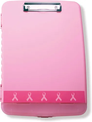 Vista 2 de Officemate Caja de almacenamiento portapapeles, Rosado