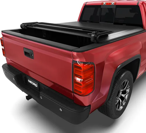 Vista 22 de OEDRO FRP Cubierta Tonneau Rígida de Triple Pliegue Compatible con Chevy Silverado 1500 y GMC Sierra 1500 2007-2013 Nuevo Estilo de Carrocería Cama