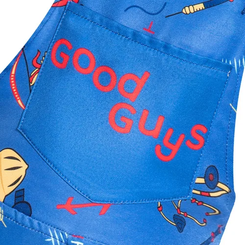 Vista 5 de Conjunto de overol Chucky de Halloween para niños (azul, 4-5T)