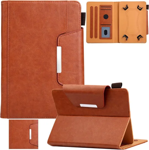 Vista 15 de Funda universal para tablet de 7.0 pulgadas, piel sintética, con soporte de visión multiángulo, ranuras para tarjetas para Samsung Galaxy Tab A 7.0