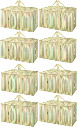 Vista 61 de BALEINE Paquete de 2 bolsas de mudanza de gran tamaño con asas reforzadas, bolsa de almacenamiento resistente para ropa, suministros de mudanza
