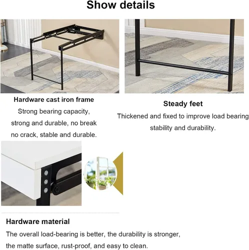 Vista 5 de Mesa plegable montada en la pared, mesa de comedor plegable pequeña, resistente, complemento perfecto para oficina en casa, lavandería, bar en casa