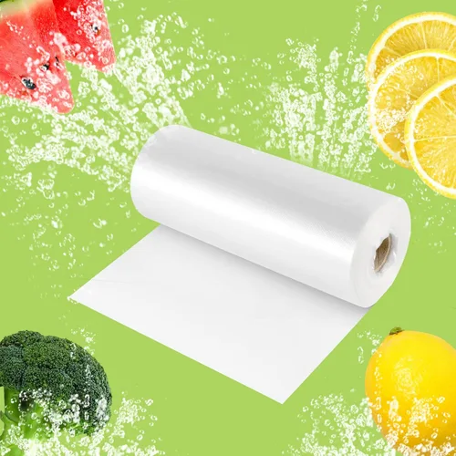 Vista 7 de RyhamPaper Bolsas de almacenamiento de alimentos, 1 rollo de 12 x 16 bolsas de plástico para productos en rollo de frutas, verduras, pan, bolsas