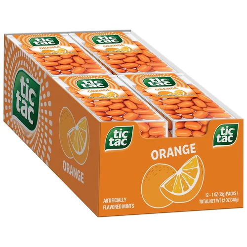 Tic Tac - Menta con sabor a naranja, frescura para llevar, 1 oz. 12 unidades