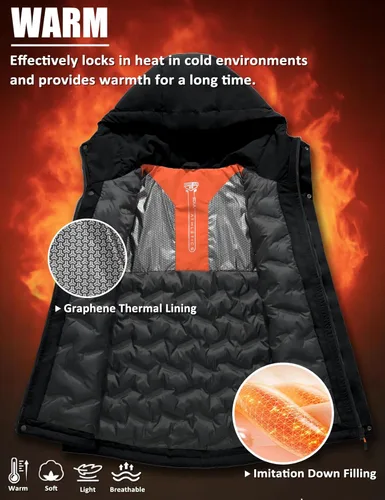 Vista 3 de Chaqueta de invierno para hombre impermeable para esquí y nieve resistente al viento para snowboard chubasquero con capucha con forro cálido