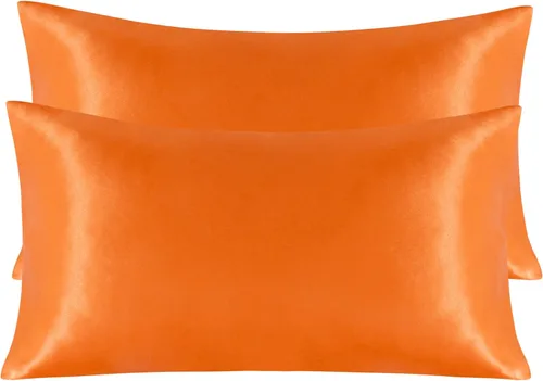 Vista 69 de NTBAY Paquete de 2 fundas de almohada estándar de satén para cabello y piel, lujosas y sedosas fundas de almohada con cierre de sobre, 20 x 26