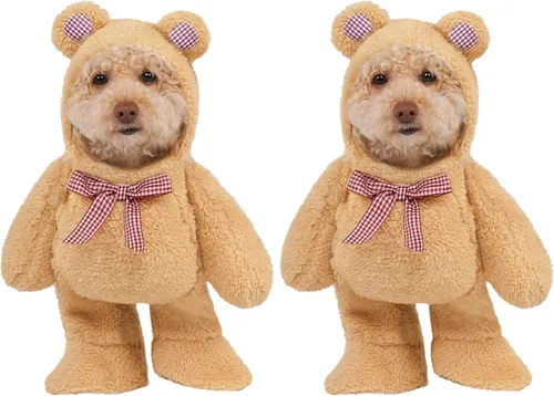 Vista 2 de Rubies Disfraz de oso de peluche caminante para mascotas para perros o gatos, XS