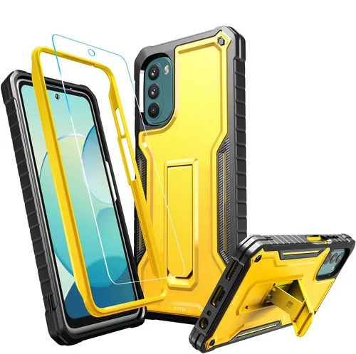 Vista 7 de FITO Funda para Moto G 5G 2022, funda resistente a prueba de golpes de doble capa para teléfono Moto G 5G 2022 con protector de pantalla, soporte