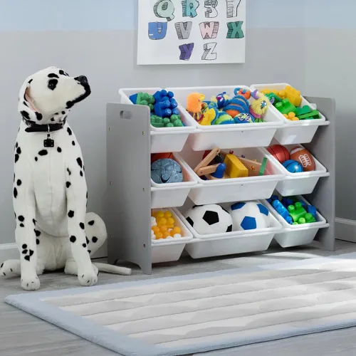 Vista 6 de Organizador Delta Children MySize 9 de juguetes, de plástico, gris