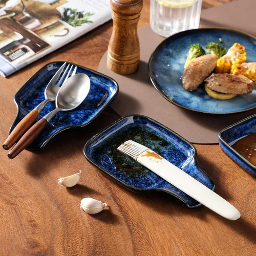 Vista 6 de vancasso Soporte de cuchara Stern para cocina, soporte de cuchara cuadrado de cerámica para encimera, soporte de utensilios resistente al calor