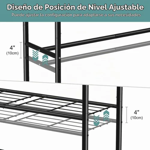 Vista 4 de Luxspire Perchero de 3 niveles portátil independiente con estantes Negro