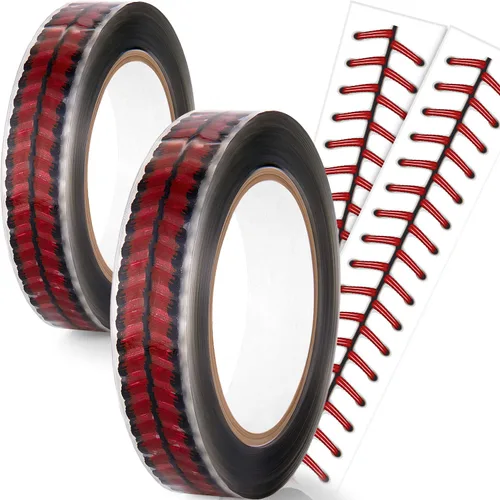 Outus 2 rollos de 110 yardas de diseño de puntadas de béisbol, cinta adhesiva para envolver manualidades, envoltura decorativa para Acción de