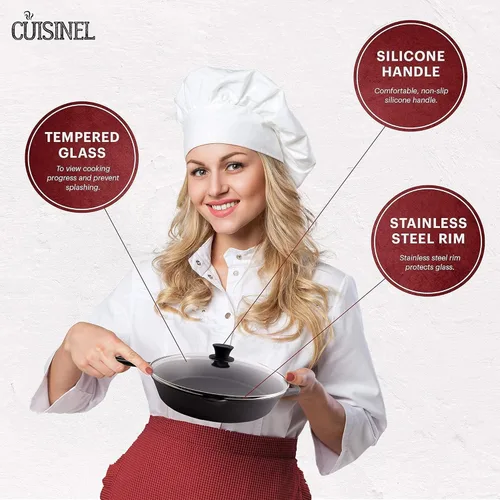 Vista 7 de Glass Lids - 8"-inch/20.32cm + 10"-inch/25.4-cm - Compatible with Lodge - Tempered Replacement Cover - Oven Safe for Skillet Pots Pans - Universal