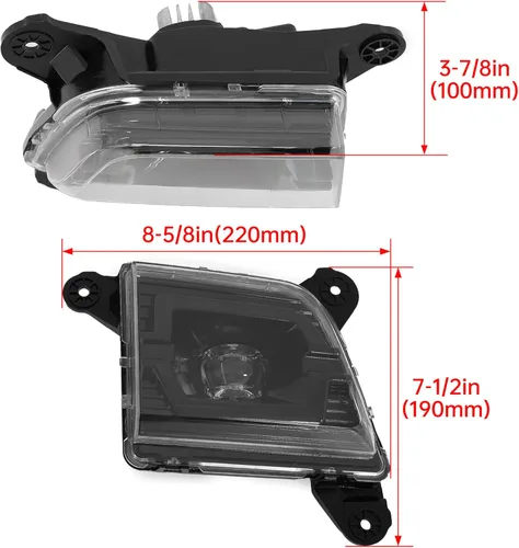 Vista 8 de Ensamble de luces antiniebla LED KUAFU compatible con Chevy Chevrolet Silverado 1500 2019-2021 Reemplazo para 84125494 84962680 Faros antiniebla