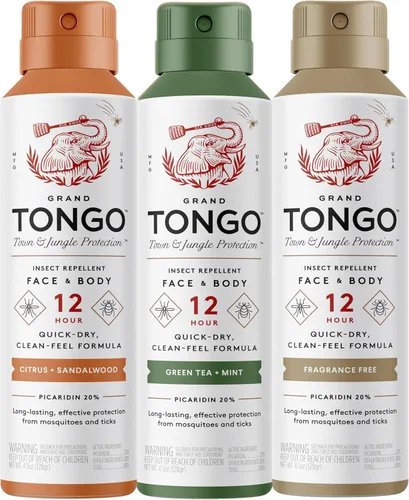 Vista 10 de Grand Tongo Repelente de insectos sin DEET con picaridina, protección de 12 horas, alternativa DEET - Cítricos + sándalo