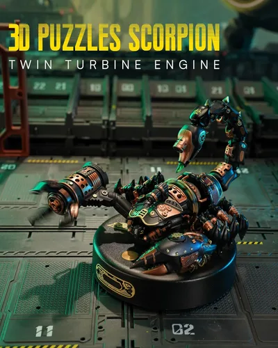 Vista 2 de RoWood Rompecabezas de metal 3D para adultos, rompecabezas mecánico para adultos, kit de modelo de escorpión, kits de construcción de modelos