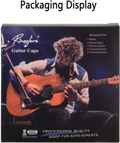 Vista 6 de Cejilla de guitarra acústica y eléctrica de 6 cuerdas - Cejilla de una sola mano (MA-12-F)