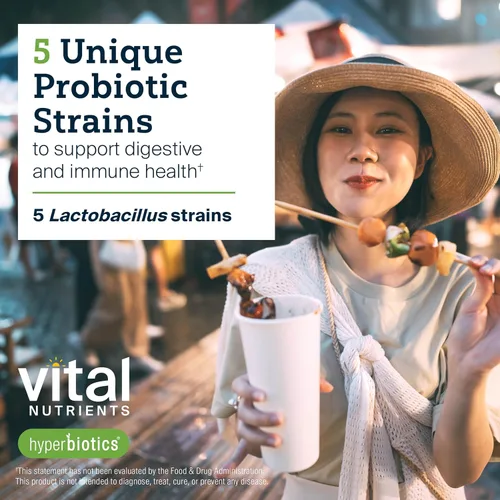 Vista 6 de Hyperbiotics Vital Nutrients Prebiótico y Probiótico para Mujeres y Hombres 60 mil millones de UFC Pre y probióticos apoya la salud digestiva