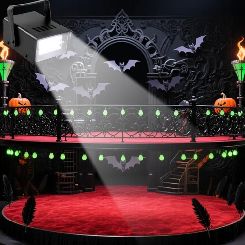 Vista 4 de ENUOLI Mini LED luz estroboscópica color blanco con 24 LED súper brillantes control de velocidad variable para efecto de luz de escenario