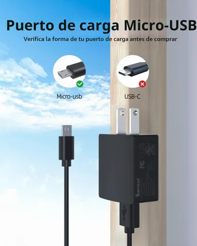 Vista 3 de Superer - Cargador de pared micro USB rápido de 5 V, 1 A, 2 A, con cable de carga de 5 pies