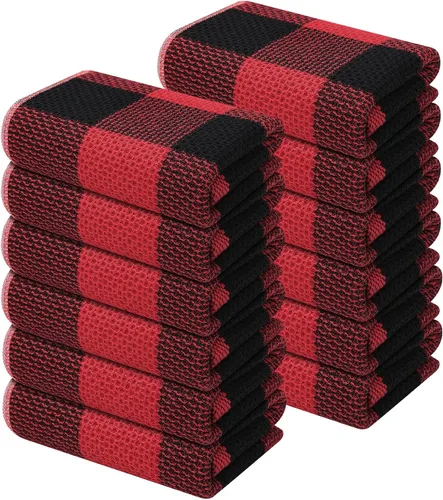 Vista 36 de Mordimy Trapos de cocina a cuadros 100% algodón, 12 x 12 pulgadas, súper suaves y absorbentes, de secado rápido, trapos de cocina para cocina, Beige